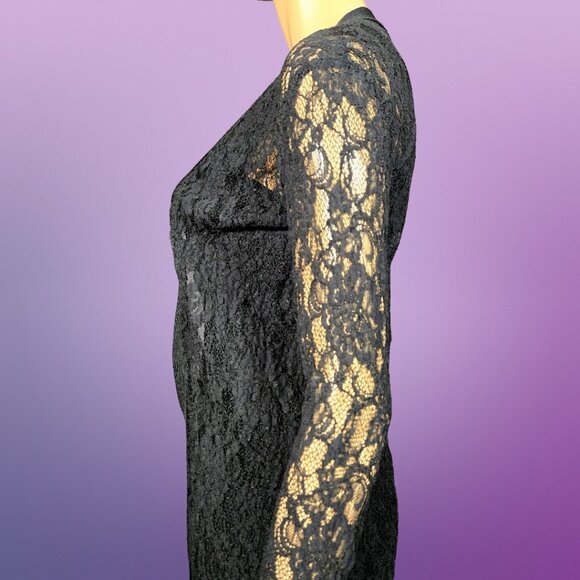 Y2K Black Long Lace Duster Cardigan Size S Gothic Witchy Whimsigoth Boho Fairy - Picture 5 of 7
